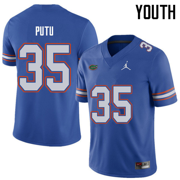 Jordan Brand Youth #35 Joseph Putu Florida Gators College Football Jerseys Sale-Royal